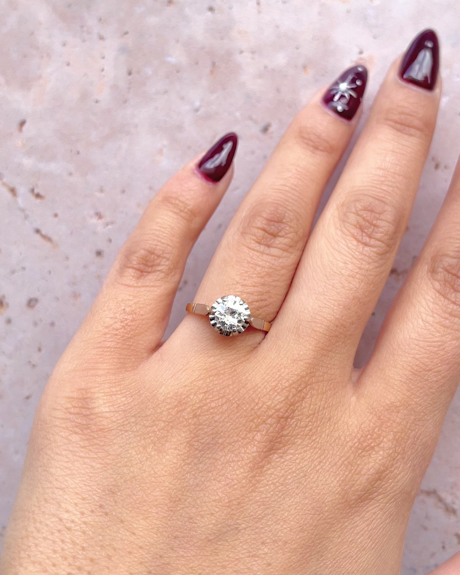 Art Deco Solitaire Diamond Ring 0.64 Carat "Colombe"