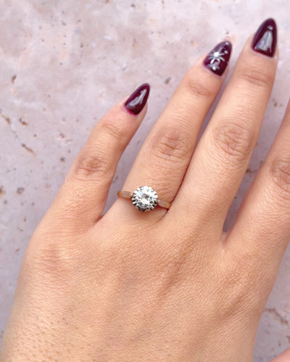 Art Deco Solitaire Diamond Ring 0.64 Carat "Colombe"