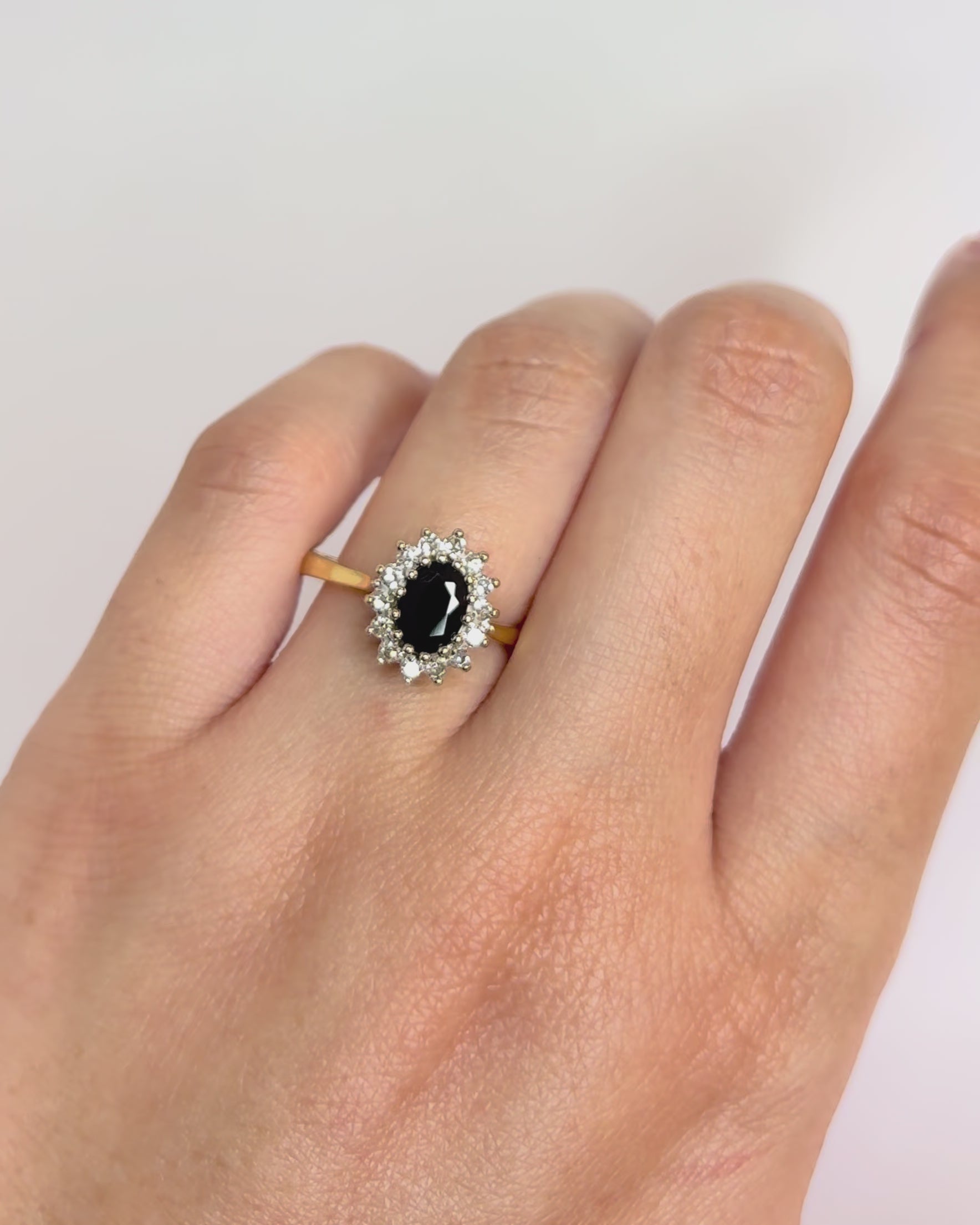 Bague Marguerite Saphir 1 carat &amp; Diamants "Rosalie"