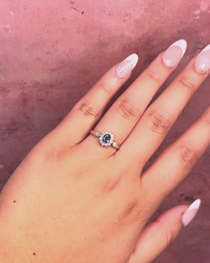 Bague Marguerite Saphir 0.55 carat &amp; Diamants "Marion"