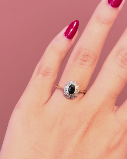“Tara” 0.70-carat Sapphire &amp; Diamond Daisy Ring