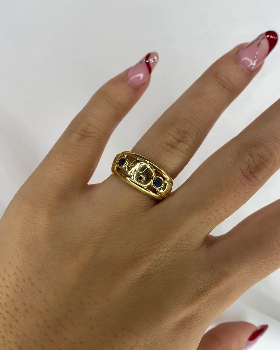 Bague Jonc Saphirs or 5,11 g &quot;Ophélie&quot;