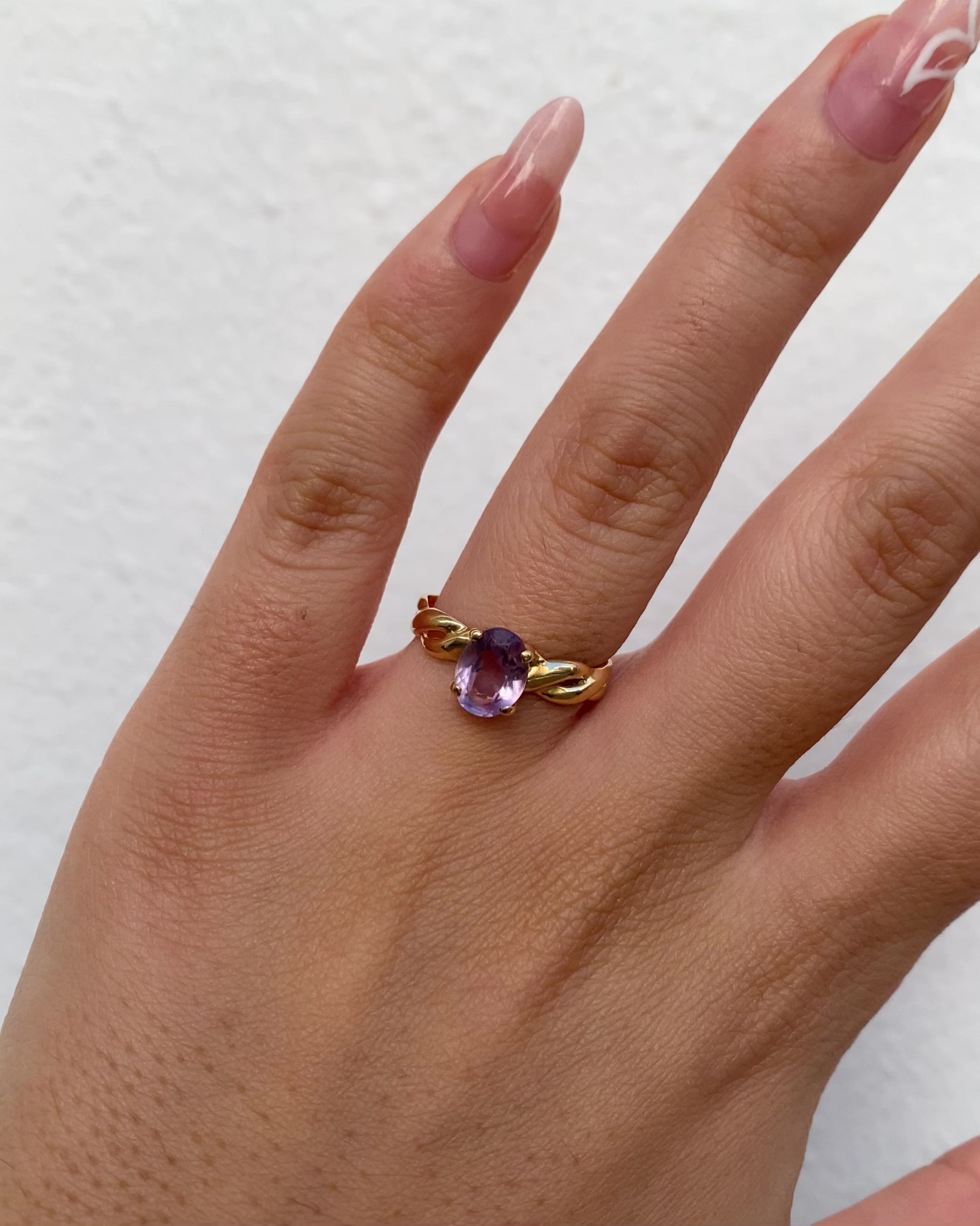 Bague Solitaire Amethyste 1.23 carat "Anaé"