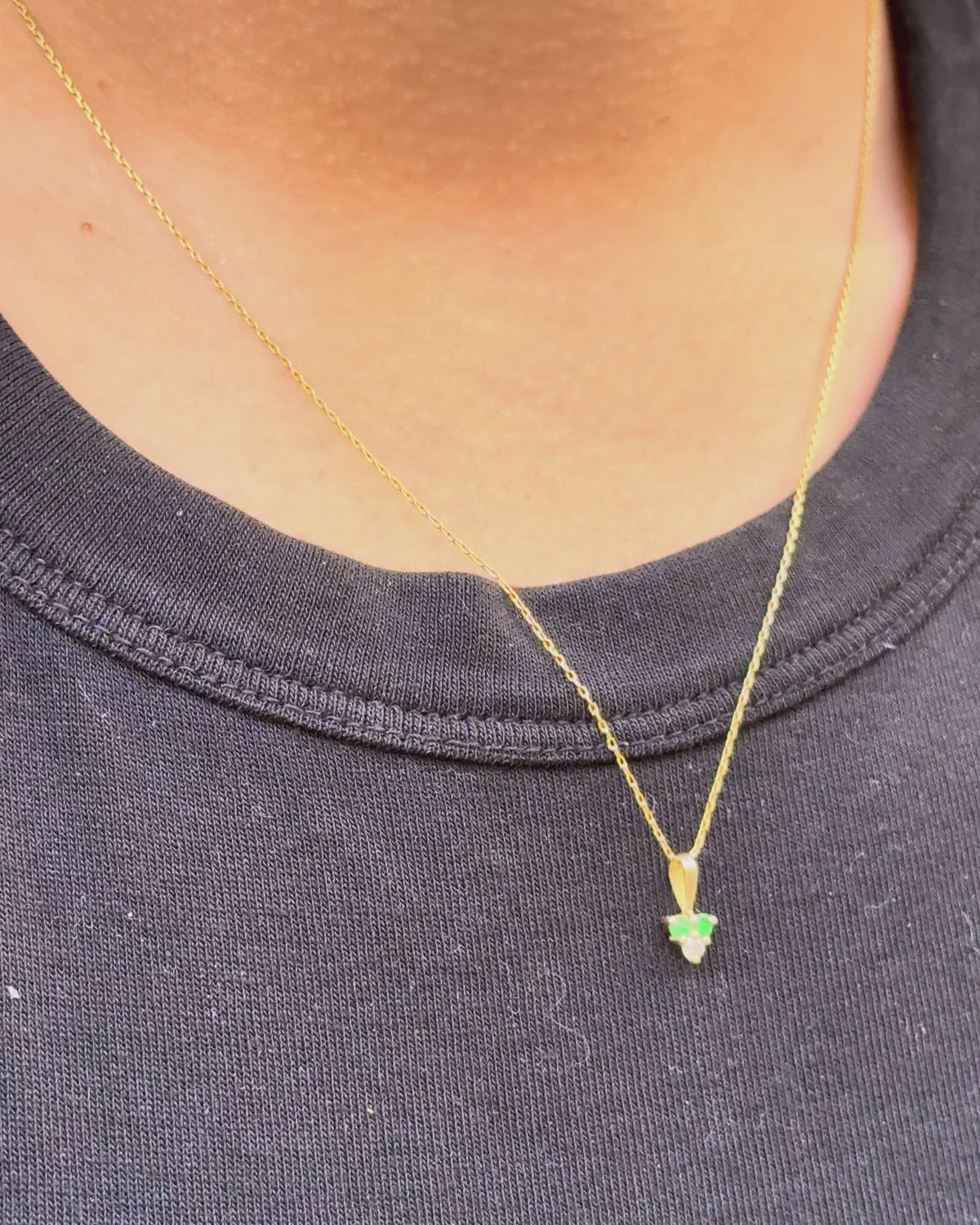 Pendentif Émeraudes &amp; Diamant "Lorraine"