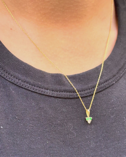 Pendentif Émeraudes &amp; Diamant "Lorraine"
