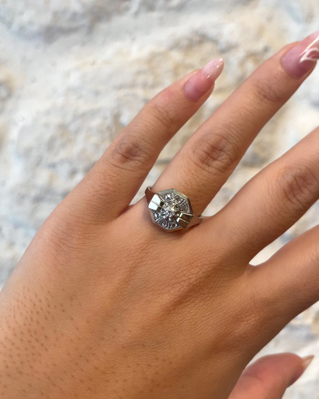 Bague Art-Déco Diamants &quot;Janelle&quot;