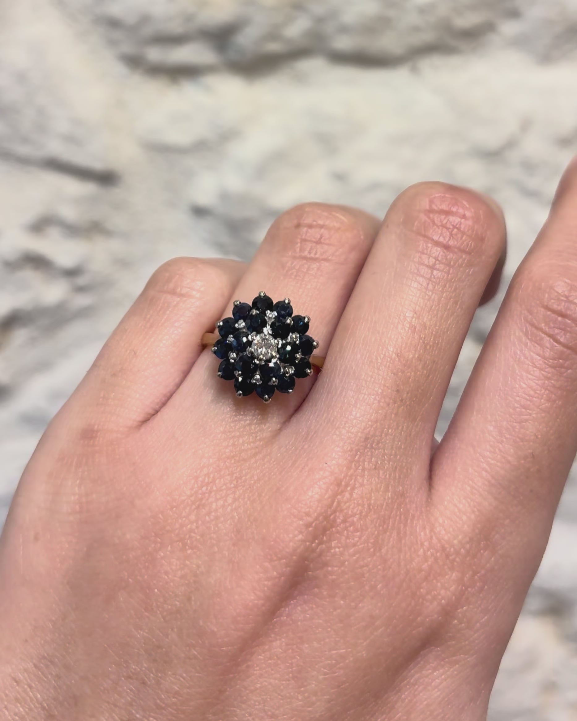Bague Marguerite Diamant &amp; Saphirs 2.30 carats "Maeva"