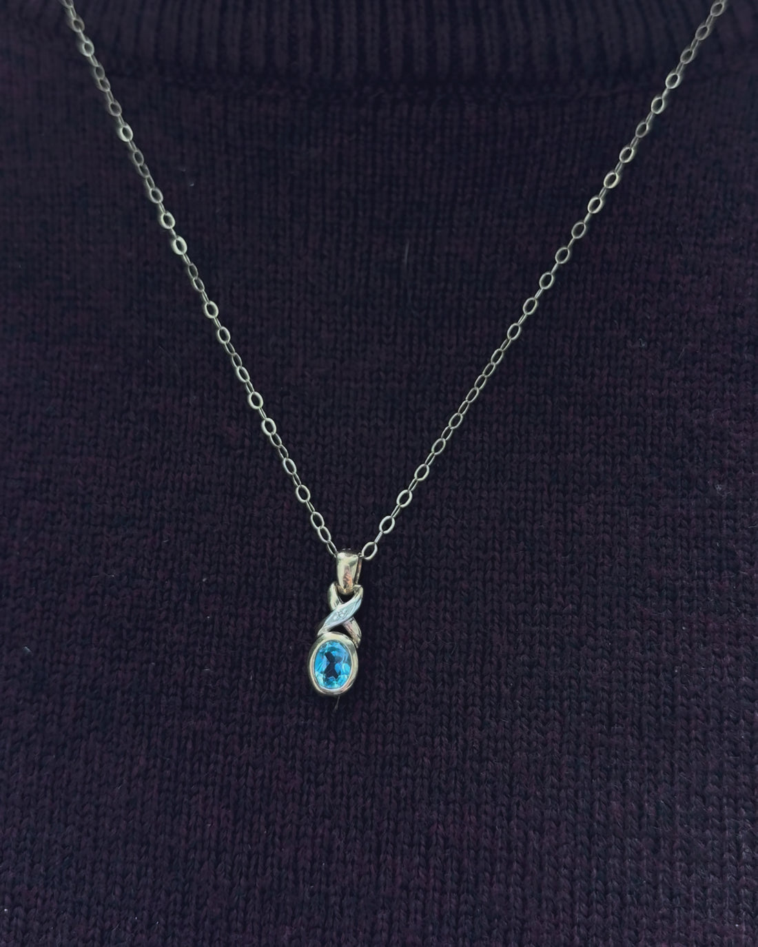 Pendentif Topaze &amp; Diamant &quot;Cyrielle&quot;