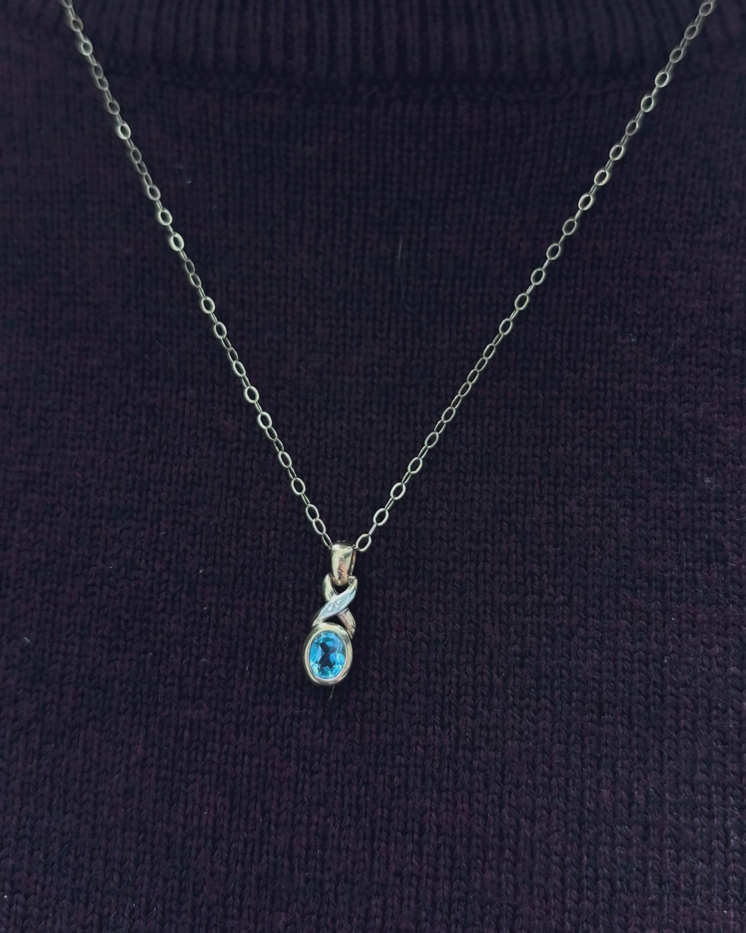 Pendentif Topaze &amp; Diamant &quot;Cyrielle&quot;