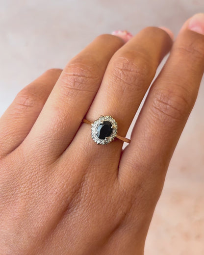Anillo Marguerite Zafiro 0,85 quilates y diamantes "Erine"