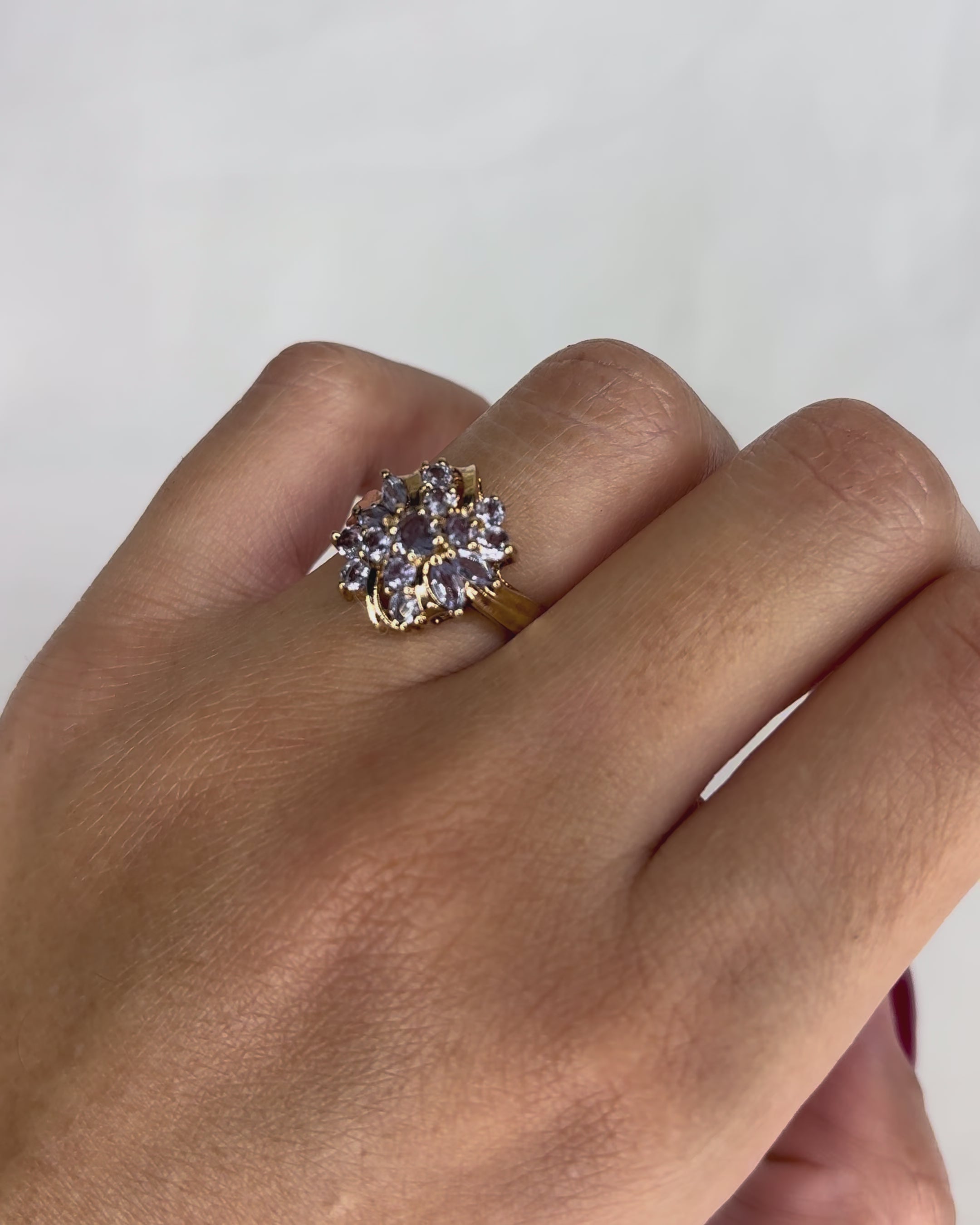 Bague Fleur Tanzanites 1.20 carat "Rania"