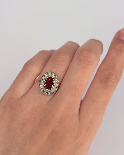 Daisy Ring Pink Tourmaline 1.10 carat &amp; Diamonds "Nirina"