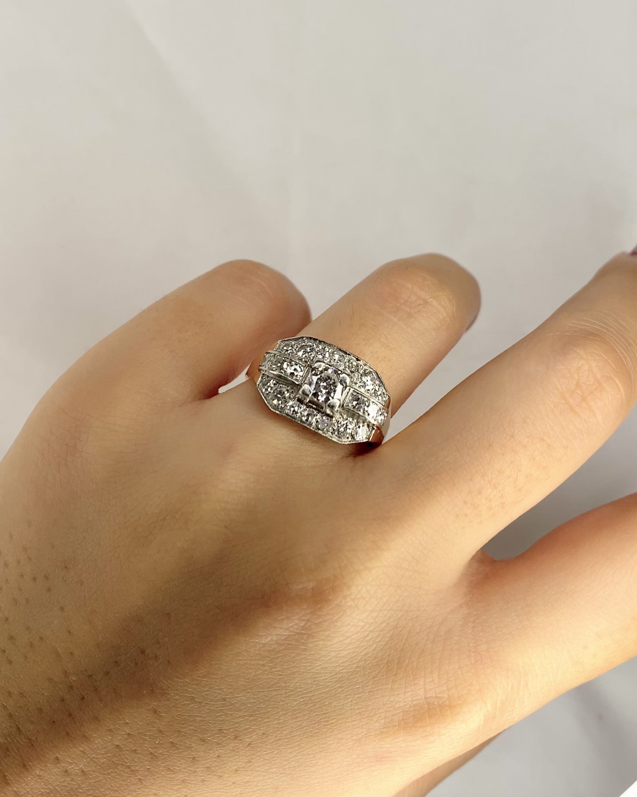 Bague Tank Diamants 1.12 carat &amp; Or 6,6g "Daria"