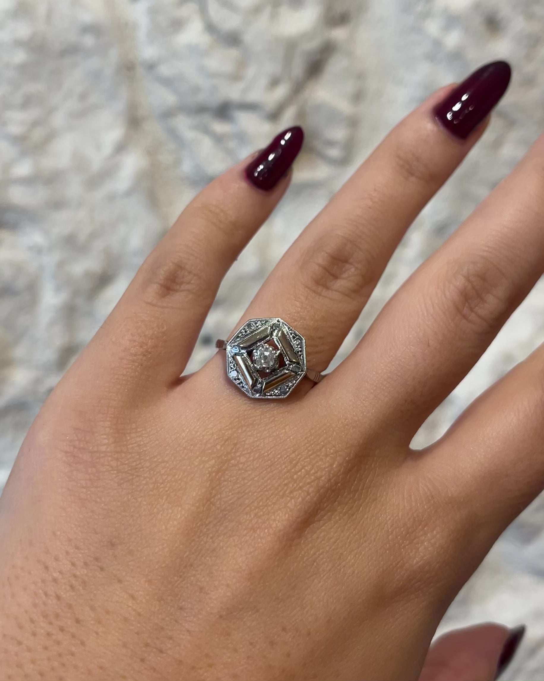 Anillo Art Déco Diamantes "Naelle"