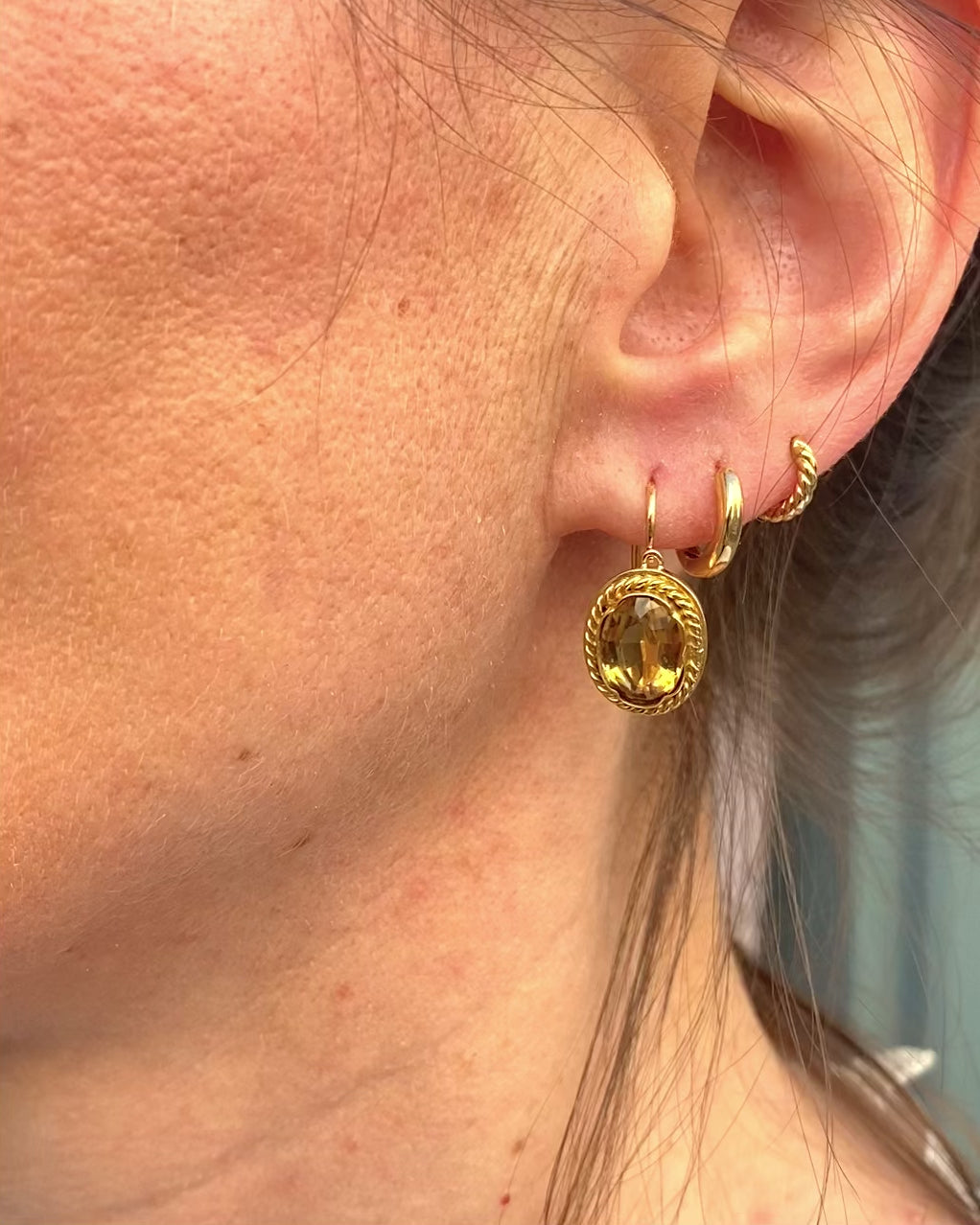Pendientes Dormilones de Citrino 4.30 quilates "Connie"