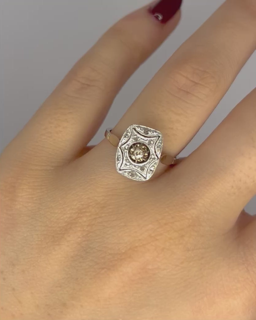 Anillo Art Déco 13 Diamantes "Anouchka"