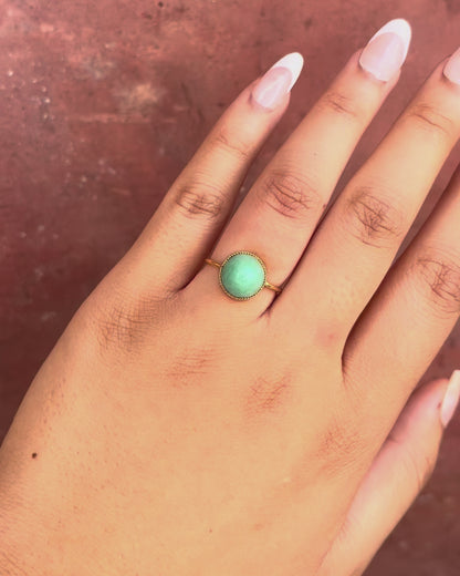 Solitaire Turquoise Ring 5.40 carats "Servane"