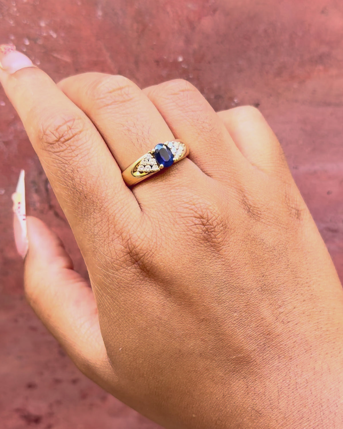 Bague Trilogie Jonc Saphir 1 carat &amp; Diamants 0.48 carat "Ornella"