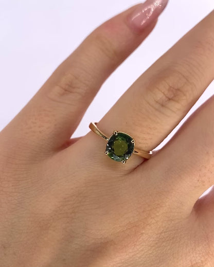 Bague Solitaire Tourmaline Verte 1.40 carat "Dune"
