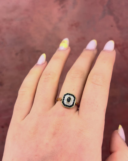Bague Style Art-Déco Saphirs 0.89 carat &amp; Diamants "Paulette"