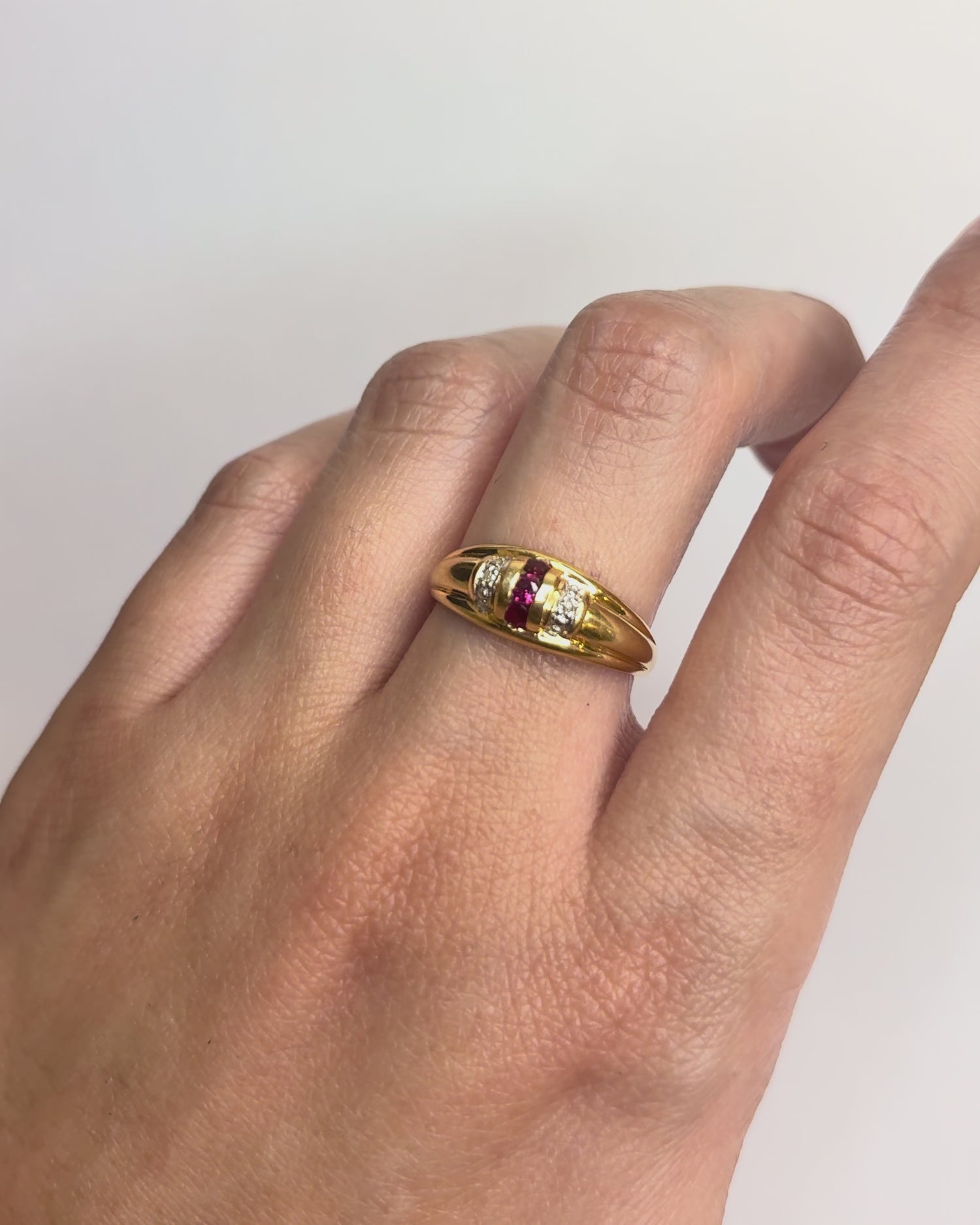 Bague Jonc Rubis &amp; Diamants "Dina"