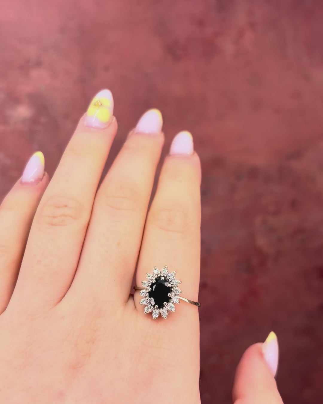 1.40-carat Sapphire Daisy Ring &amp; Diamonds 4.18g "Chloé"