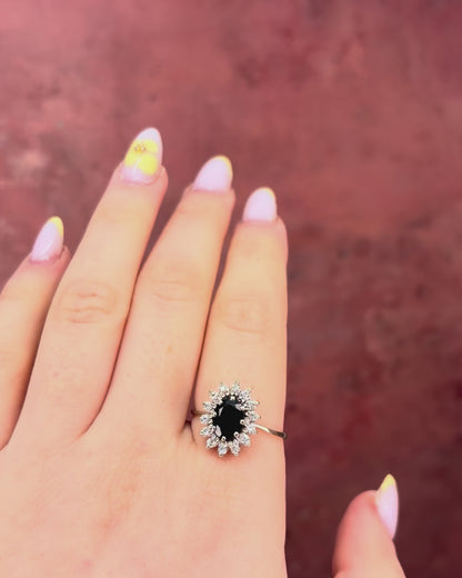 1.40-carat Sapphire Daisy Ring &amp; Diamonds 4.18g "Chloé"
