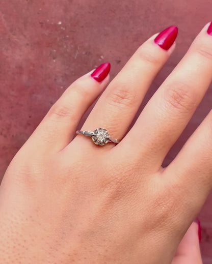 Anillo solitario de diamante Art Déco «Emilia»