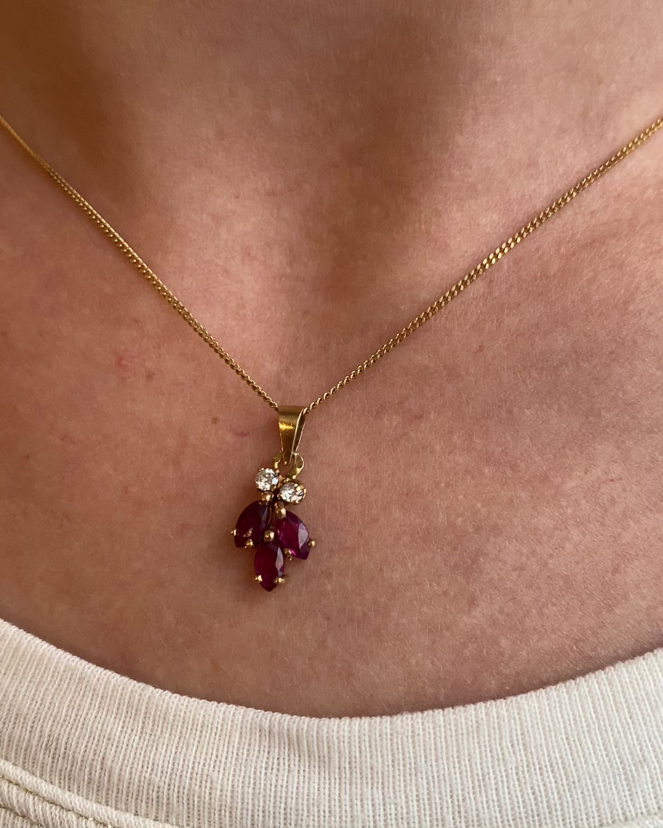 Ruby &amp; Diamond Pendant "Fiona"