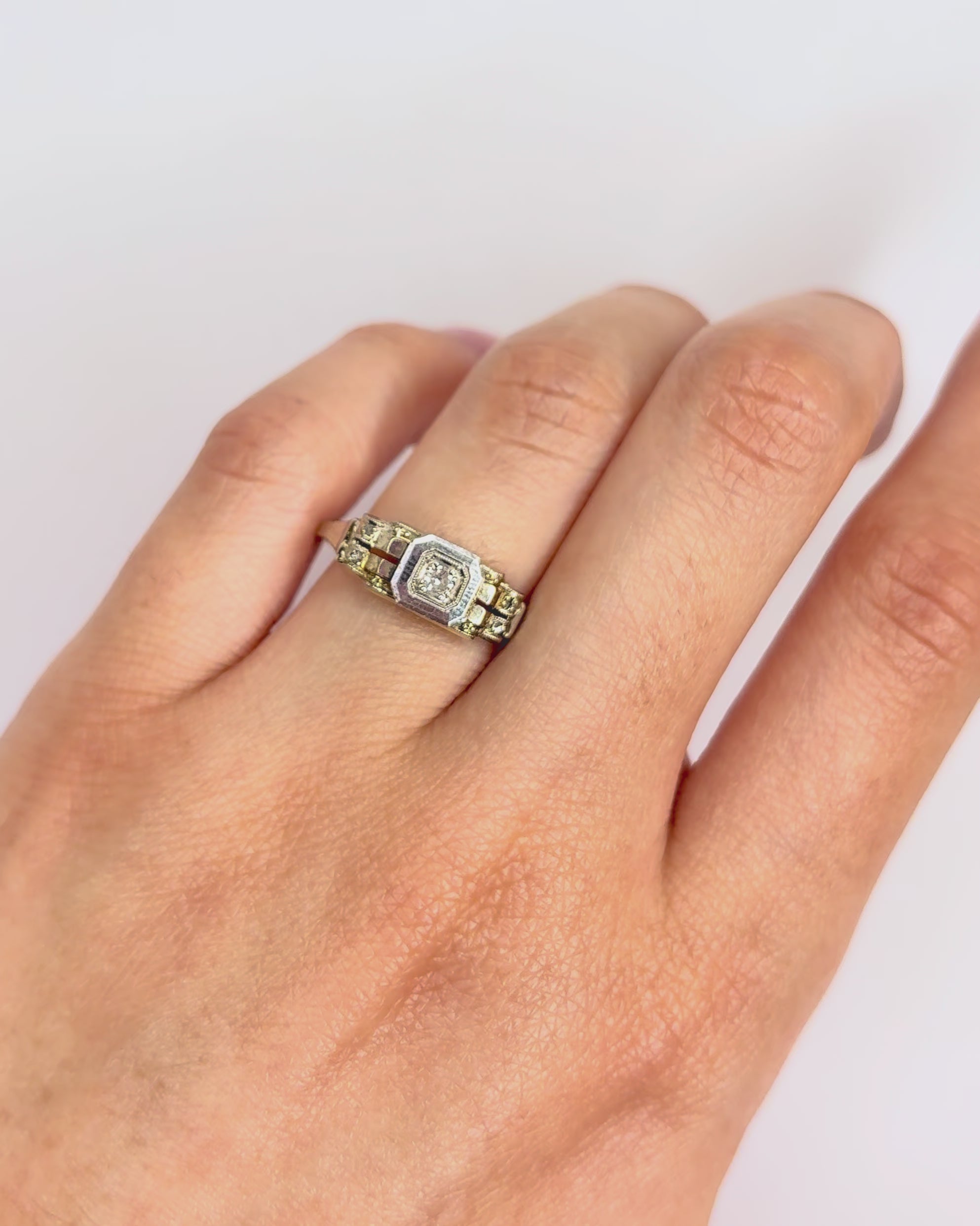 Anillo Art Déco Diamantes "Carina"