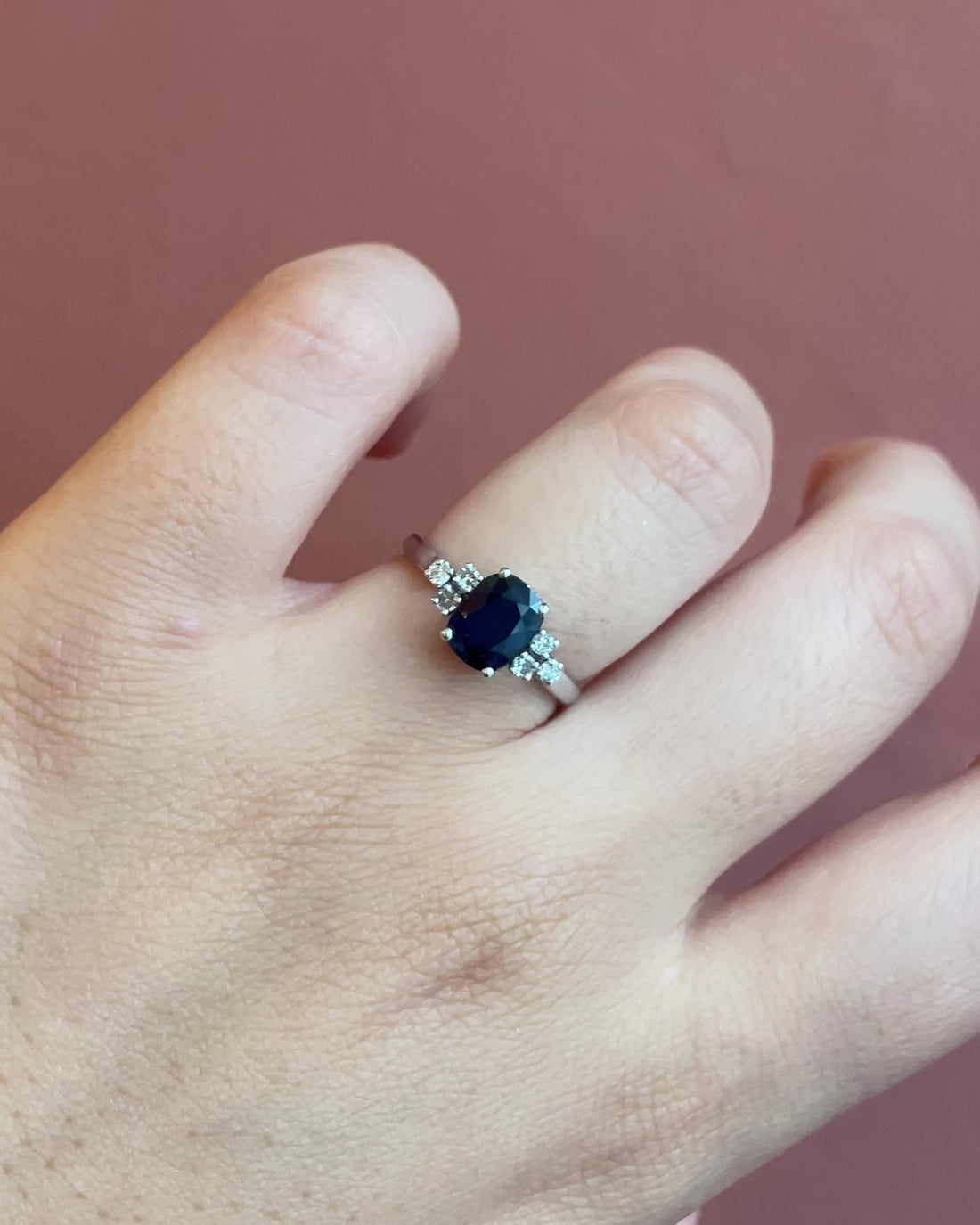 Bague Trilogie Saphir 1.10 carat &amp; Diamants &quot;Charlotte&quot;