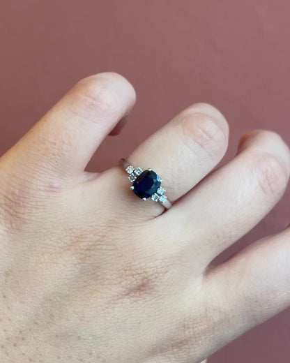 Bague Trilogie Saphir 1.10 carat &amp; Diamants &quot;Charlotte&quot;