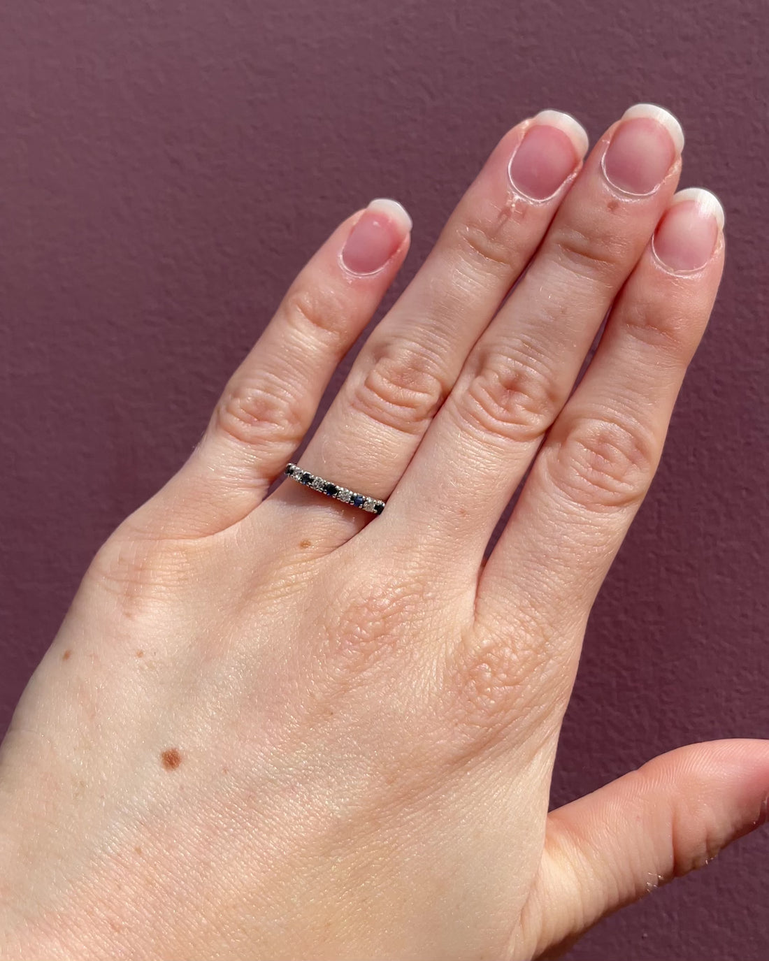 Demi-Alliance Saphirs 0.15 carat &amp; Diamants &quot;Kaïa&quot;