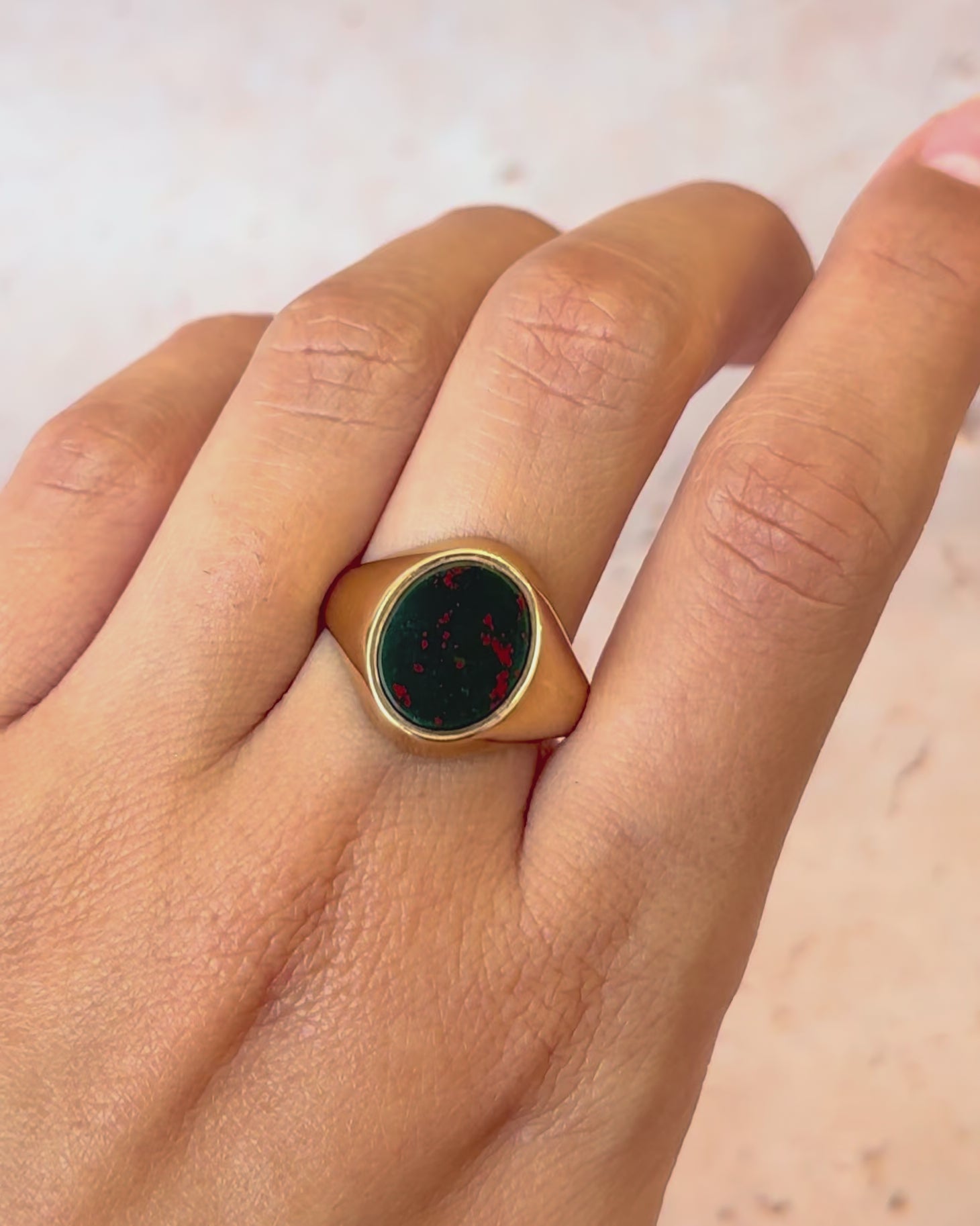Bague Chevalière Jaspe Sanguin "Esma"