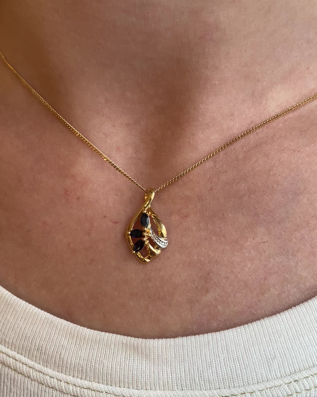 Pendentif Saphirs &quot;Ludivine&quot;