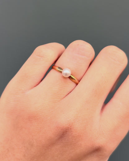 Solitaire Pearl Ring &quot;Palmyre&quot;
