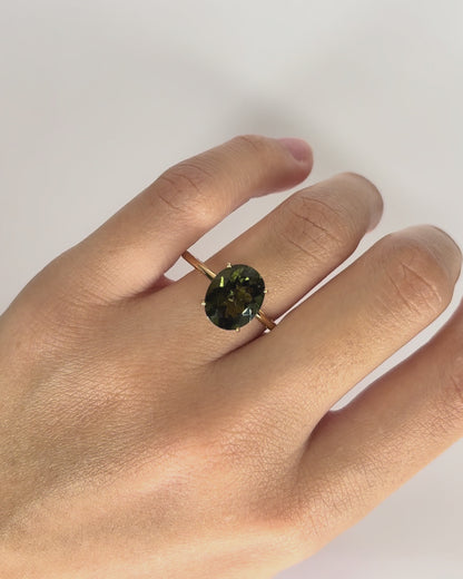 Bague Solitaire Moldavite 2.50 cts &quot;Eugénie&quot;