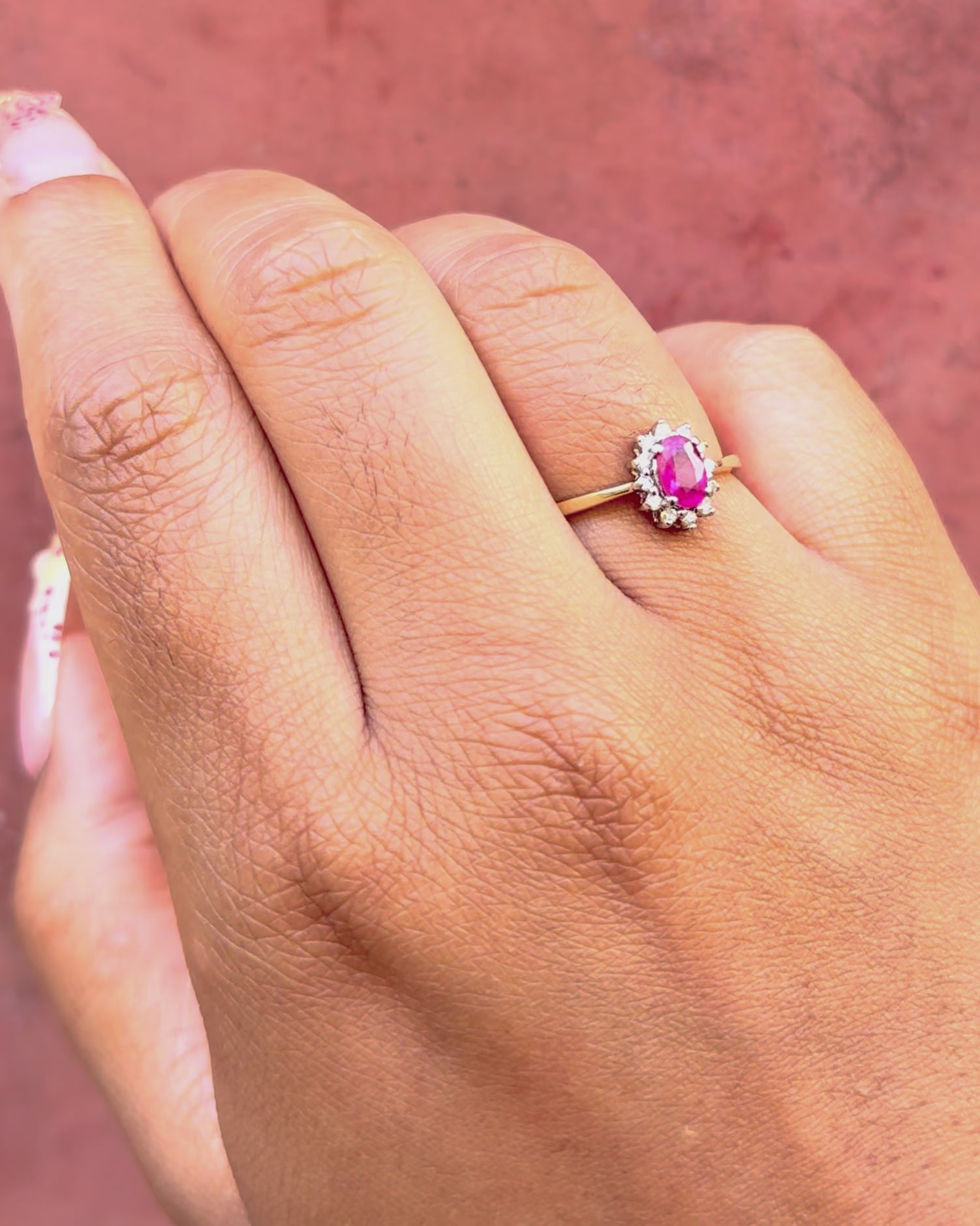Bague Marguerite Rubis 0.50 carat &amp; Diamants "Eve"