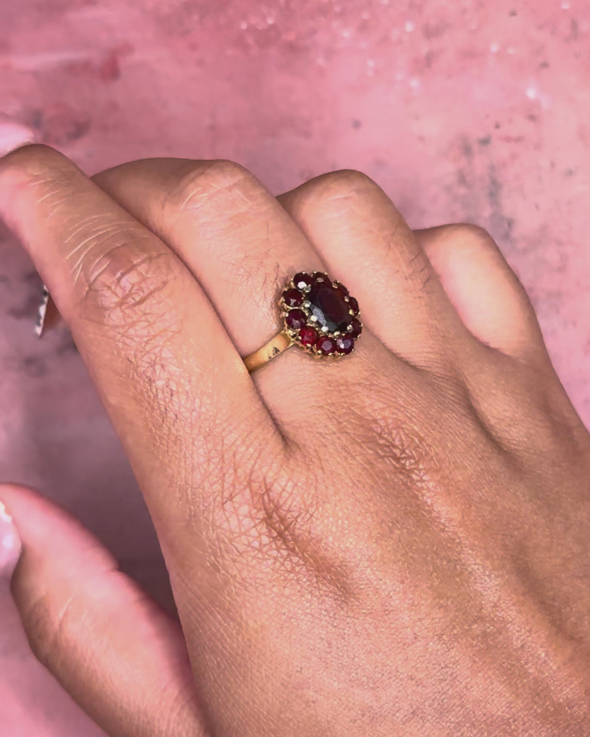 Hessonite Garnet Daisy Ring 1.20 carat "Léonie"