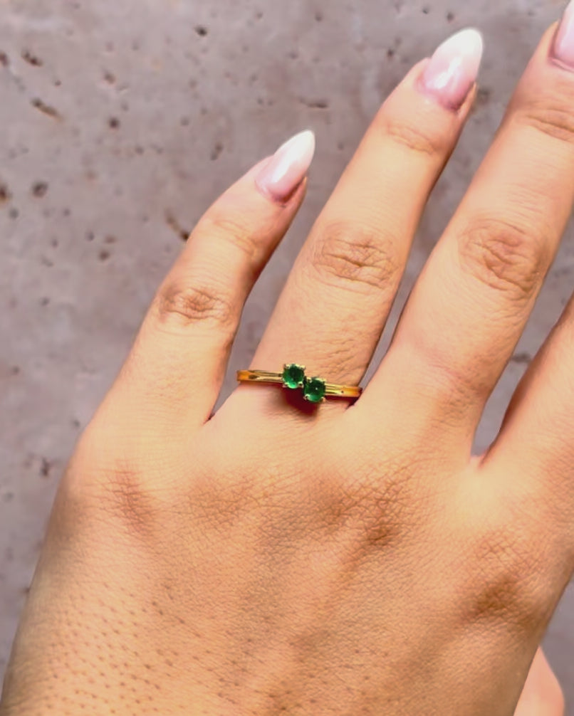 Anillo Tú y Yo Esmeraldas "Mariane"