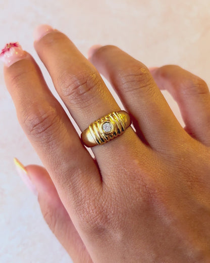 Bague Jonc Diamant &amp; Or 5.84g "Clotilde"