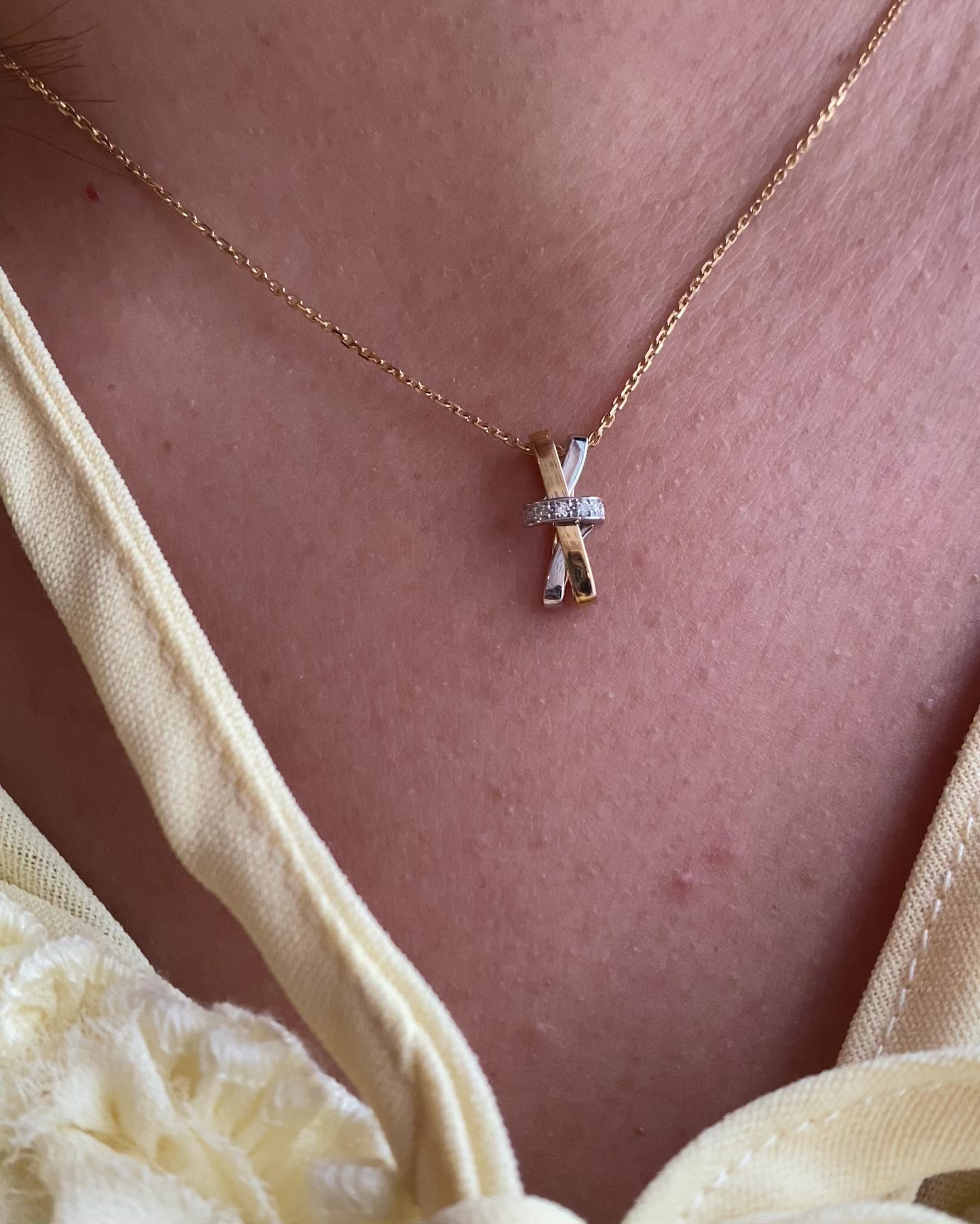 Diamond &amp; 18-carat Gold Pendant Necklace "Éden"