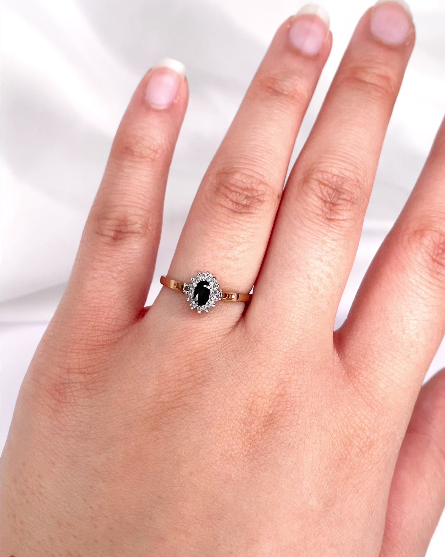 Bague Marguerite Saphir &amp; Diamants "Livia"