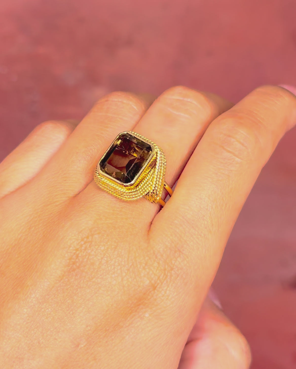 Smoky Quartz Cocktail Ring 5.50 carats 9.07g "Leanna"