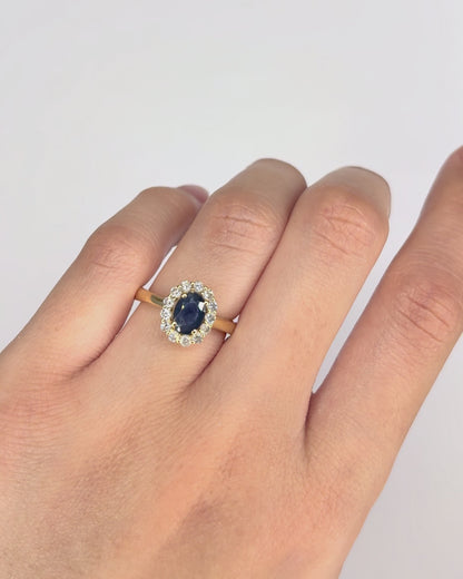 Anillo Margarita Zafiro 1,08 quilates y Diamantes 0,26 quilates "Eloïse"