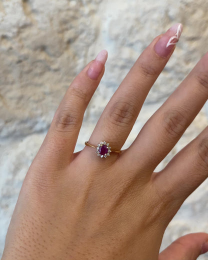 Bague Marguerite Rubis &amp; Diamants &quot;Pim&quot;