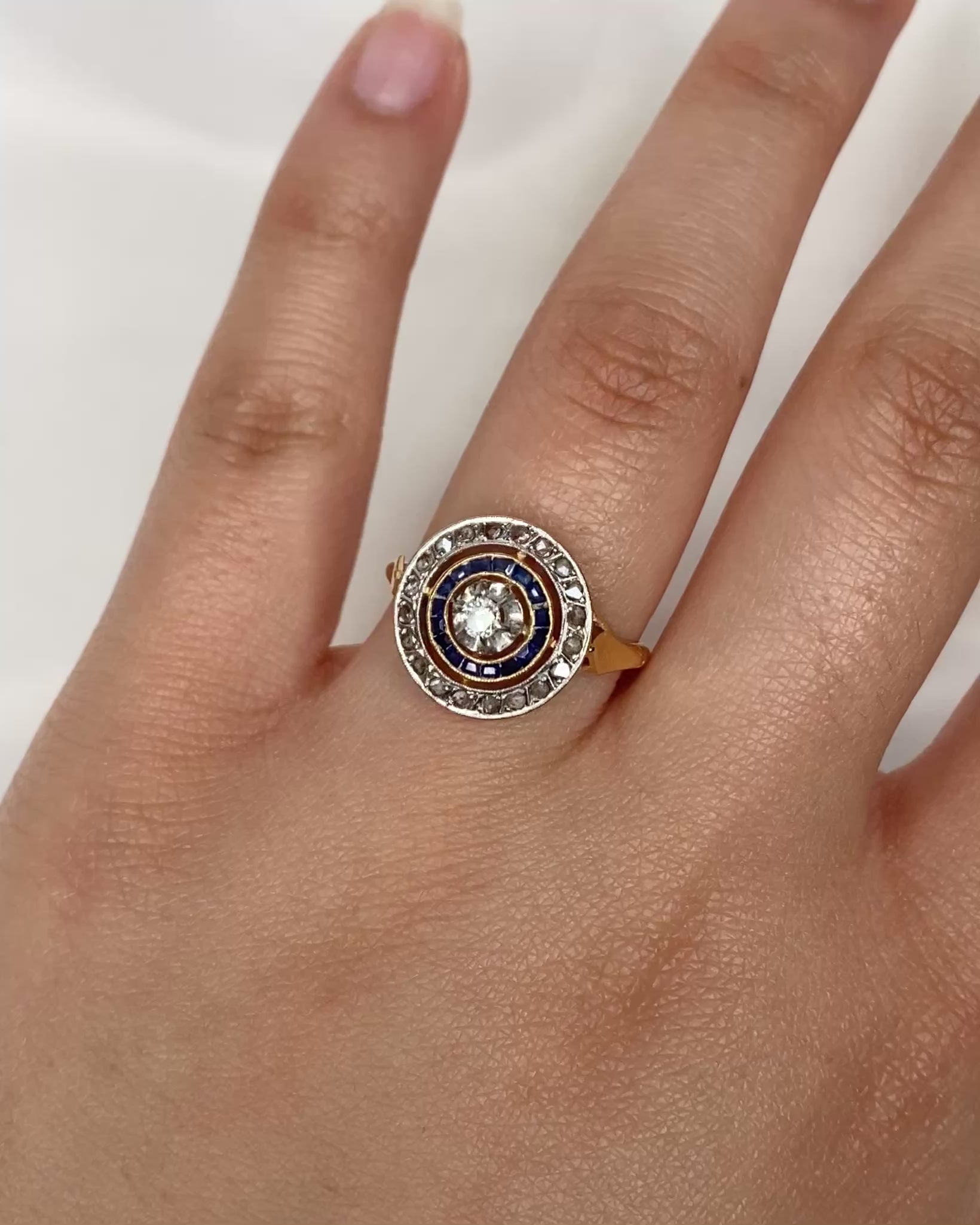 Bague Art Déco Saphirs &amp; Diamants "Jodie"