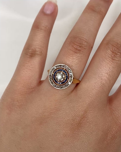 Bague Art Déco Saphirs &amp; Diamants "Jodie"