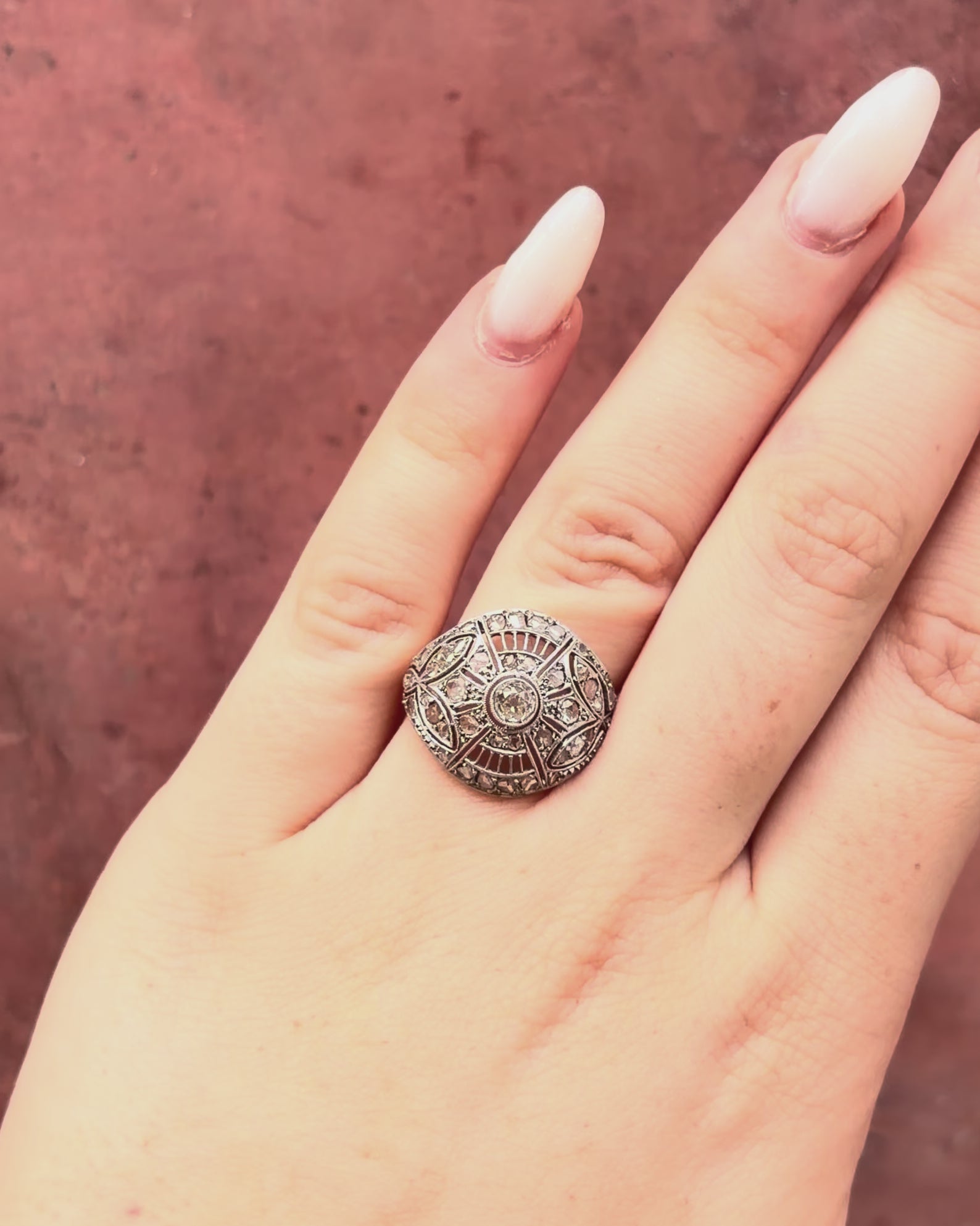 Bague Style Art-Déco Diamants 0.93 carat "Zeya"