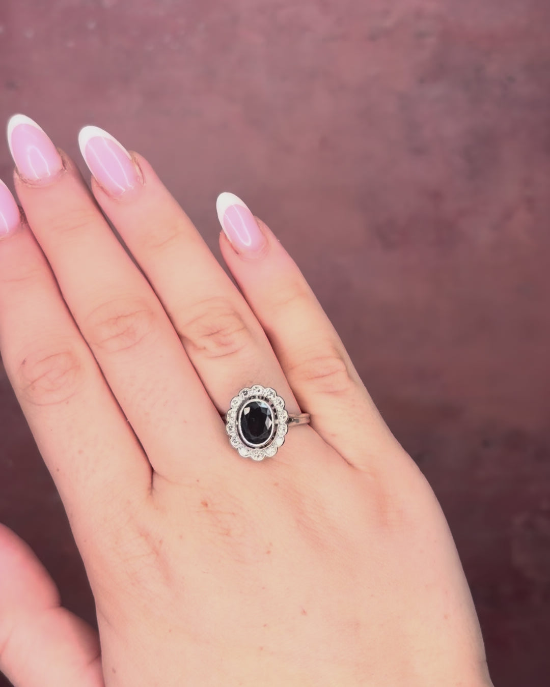 Bague Marguerite Saphir 2.45 carats &amp; Diamants 5.26g "Michaela"